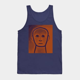 Expressionless Orange Man Tank Top